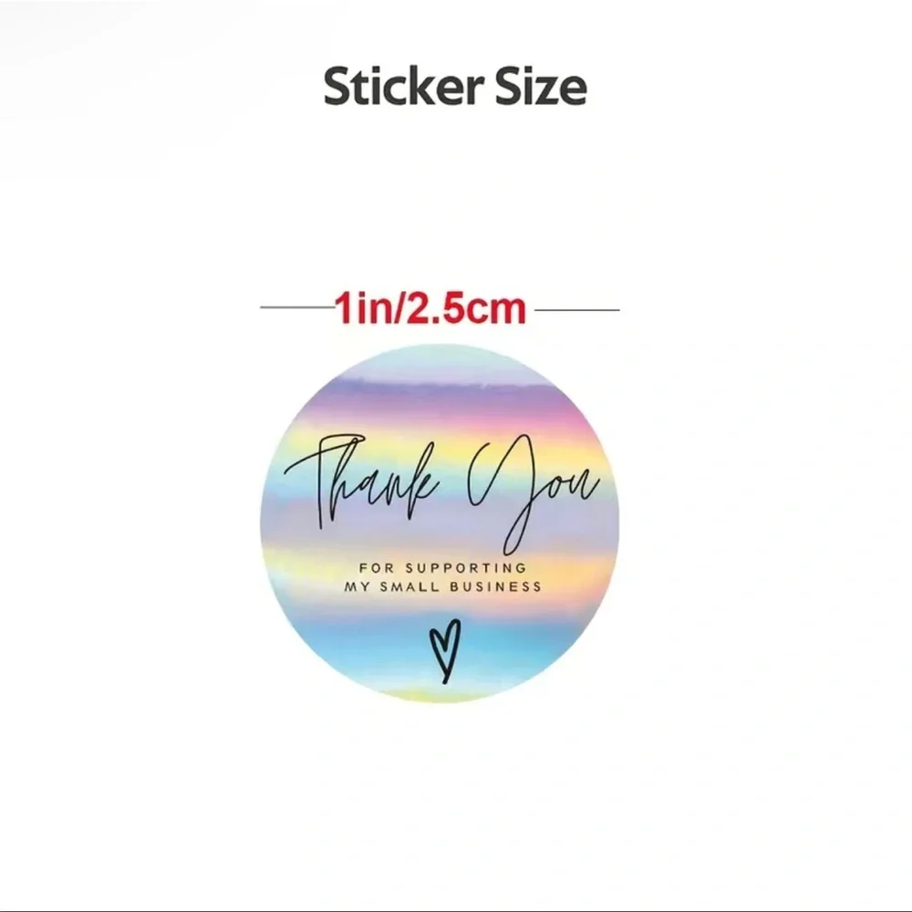 Colorful iridescent Thank You Stickers 500 count